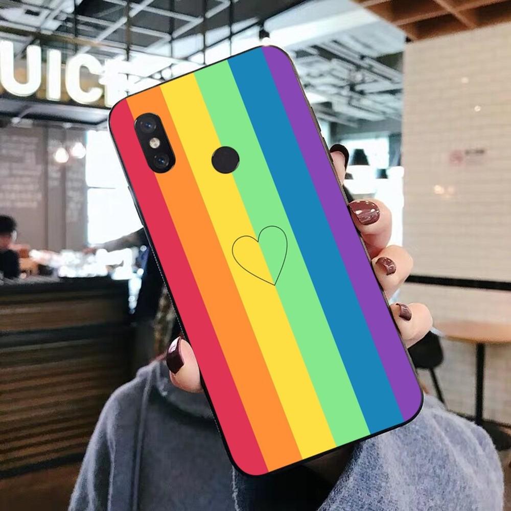 Colorful Rainbow Stripe Phone Case For Xiaomi Mi 5X 8 9 10 11 12 Lite Pro 10T PocoX3pro PocoM3 Note 10 Pro Lite