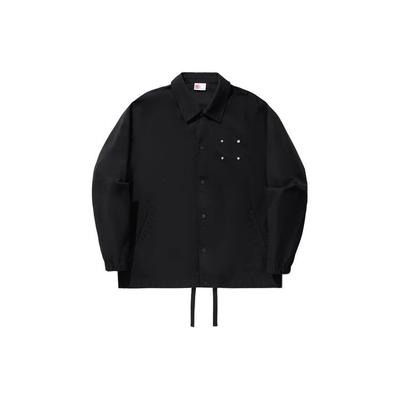 Li Ning Vital Serie Effen Kleur Polokraag Casual Wijde Jas Uniseks Jas Zwart AFDU261-3