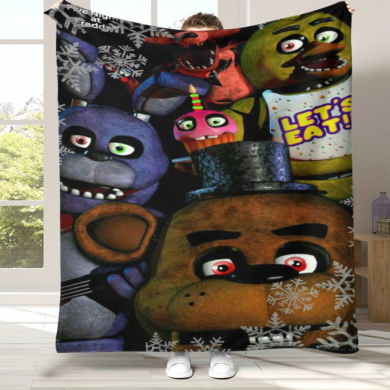 Pătură de Flanelă Horror Freddy F-FNAF Games, Pătură Pufoasă Ultra Moale și Călduroasă pentru Casă Dormitor Pat Canapea Birou Camping Picnic