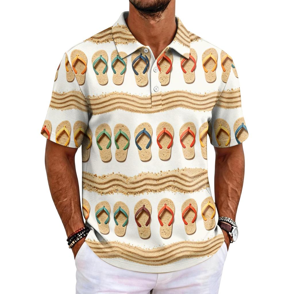 Men's Hawaiian Print Shirt Loose Fit Casual Short Sleeve for Everyday Wear