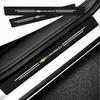 4pcs/set Carbon Fiber Leather Car Door Sill Scuff Plate Decor Carbon Fiber Stickers For Chevrolet Trax Malibu SS Equinox Impala