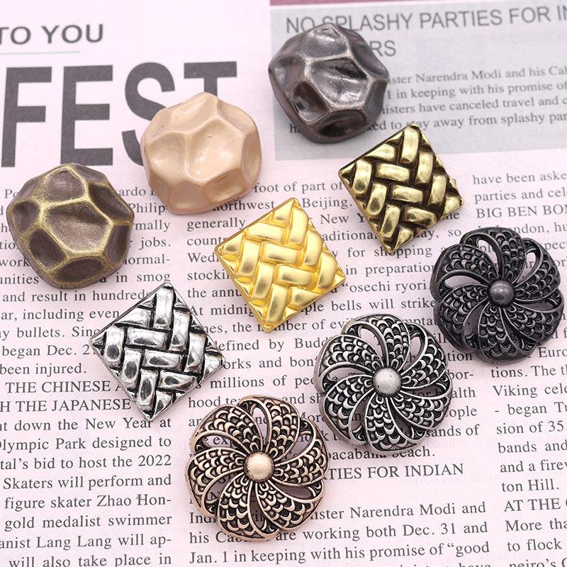 5 Stück Metallknöpfe Galvanisiert Imitation Alt Retro Gold Bronze Knöpfe Mantel Trenchcoat Blazer Knöpfe