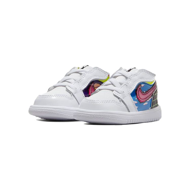 Air Jordan 1 Low ALT TD Old School Gaming Baby Sneakers White Black Lemon-Venom DM8971-114
