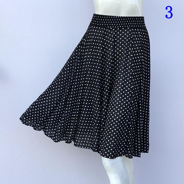 Floral Ice Silk Summer Midi Skirt with Elastic Waist for Middle-Aged & Elderly Women