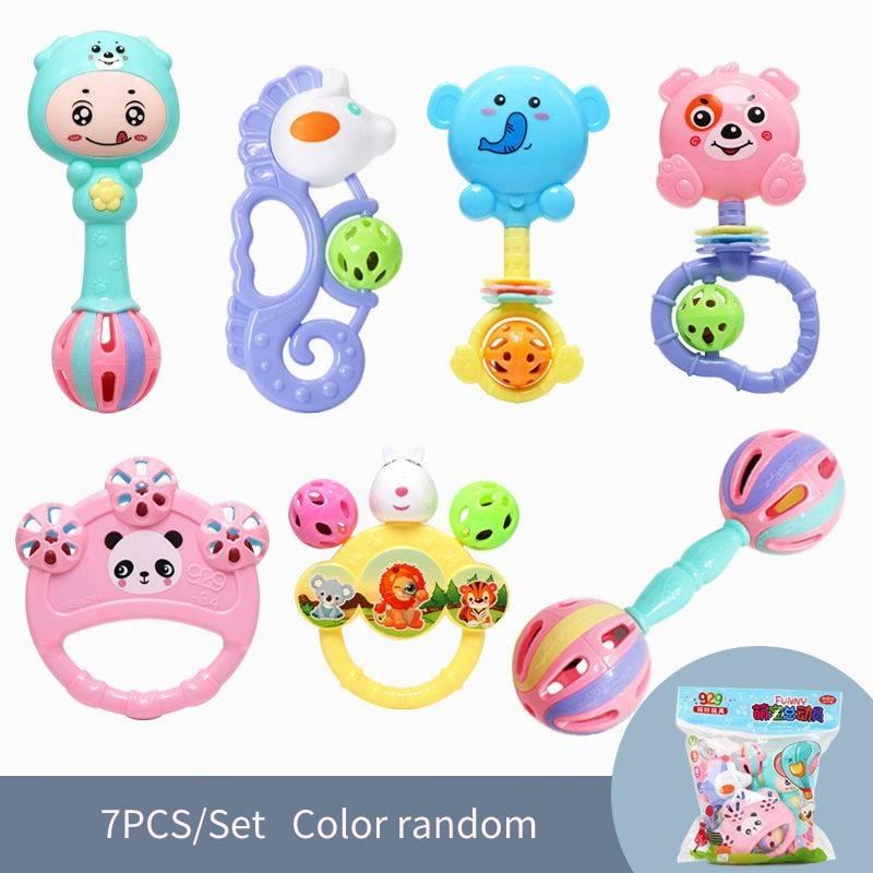 7pcs Eco-friendly Baby Teething Toys Set For 0-6 Months Non-toxic And Safe