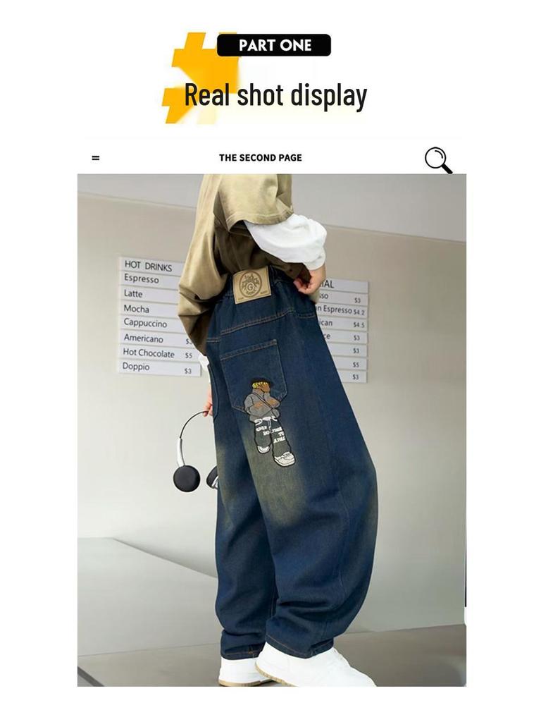 Trendige Jungen-Casual-Jeans mit geradem Bein - Weiche und lockere Passform für Frühling und Herbst