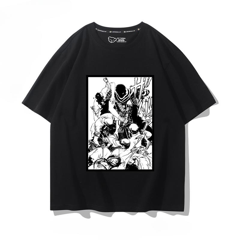Berserk anime potisk osobnosti letní pánské 100% bavlna krátký rukáv venkovní ležérní pohodlné streetwear