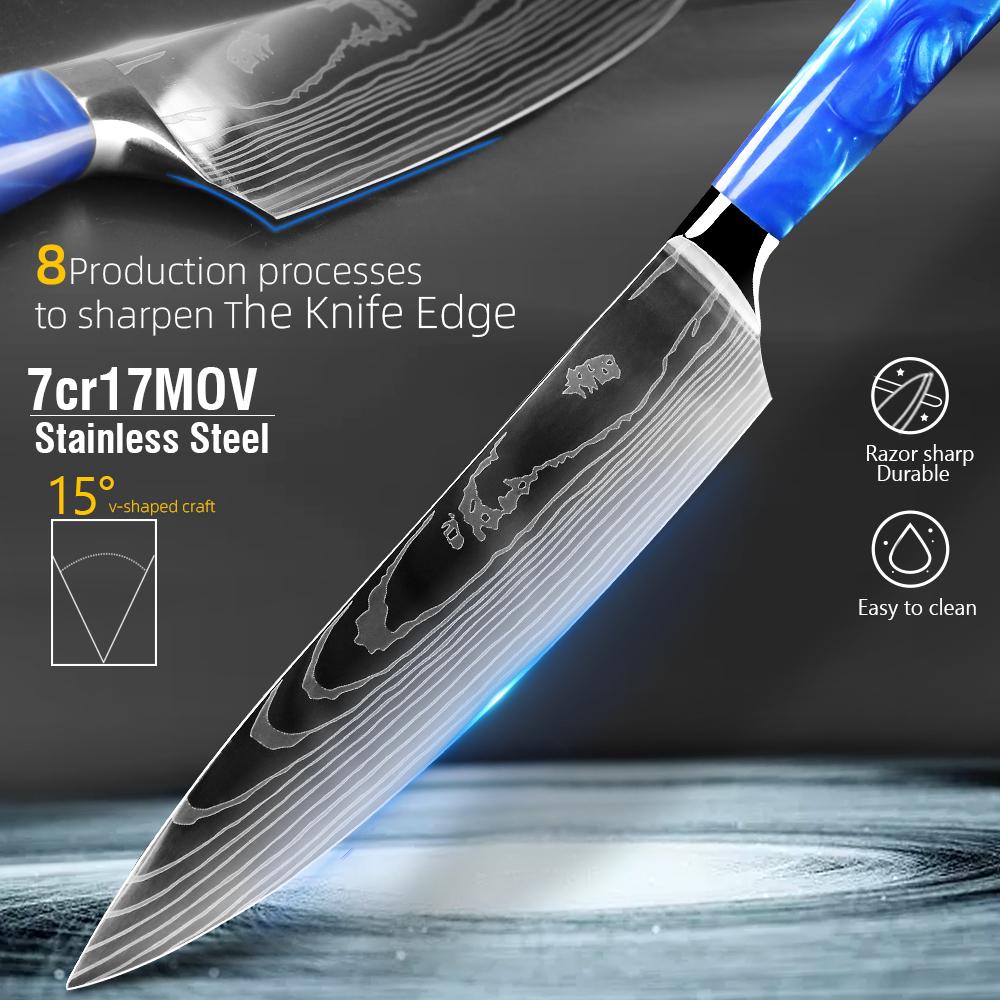 7CR17 High Carbon Stainless Steel Chef's Knife Japanese Kitchen Knife Damascus Boning Knife