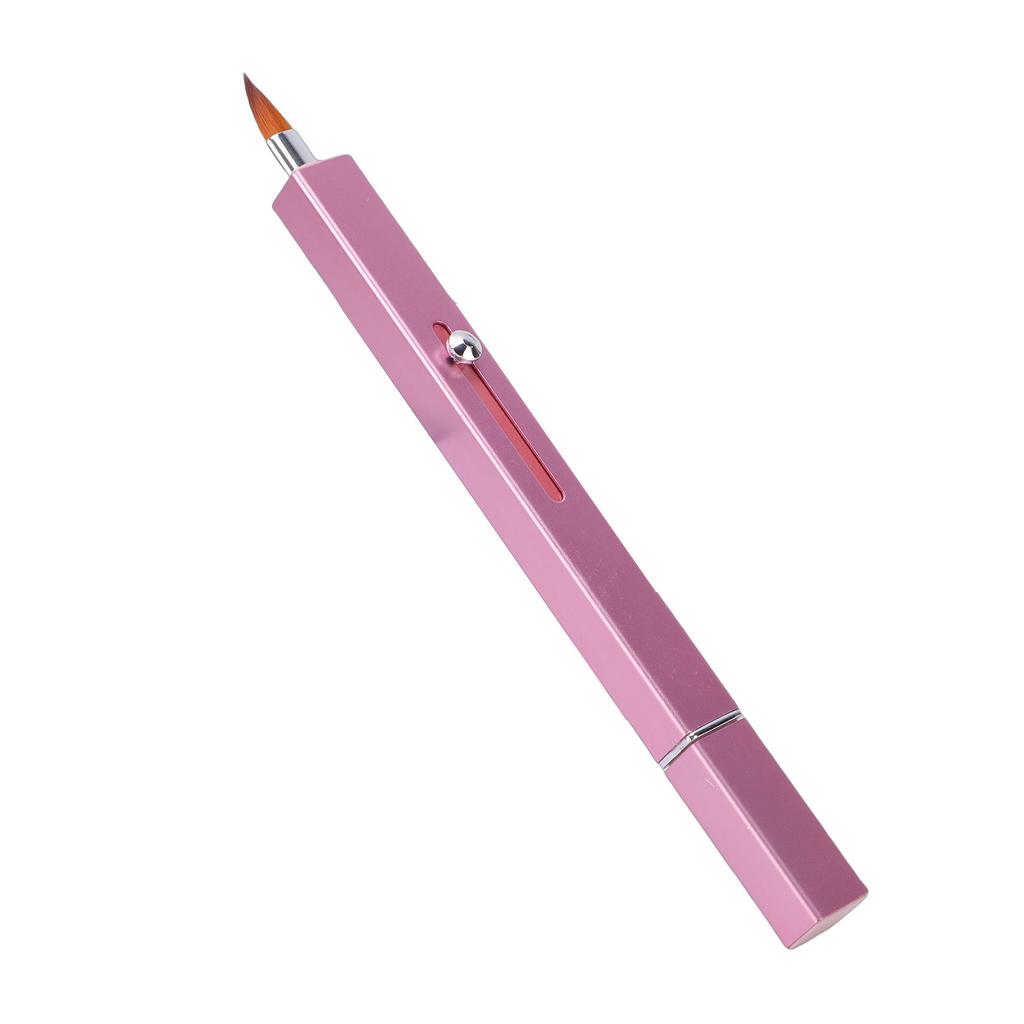 Retractable Lipstick Brush Dual Head Makeup Brush with Cover for Lip Liner Concealer Pink