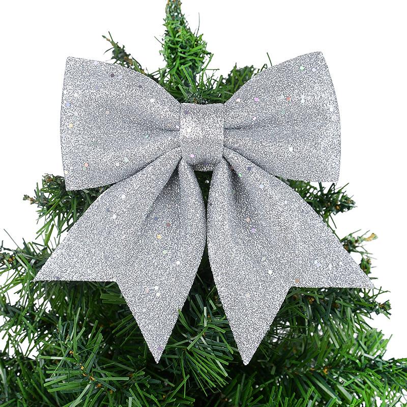 21cm Big Christmas Glitter Bows Xmas Tree Hanging Ornaments Topper 2024 Christmas Decoration for Home Navidad 2025 New Year Gift