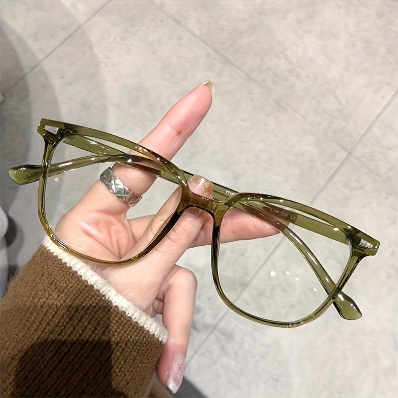 Minimalistische quadratisch-runde Brille für Damen Modische Elegante Dekorative Großer Rahmen Brillen