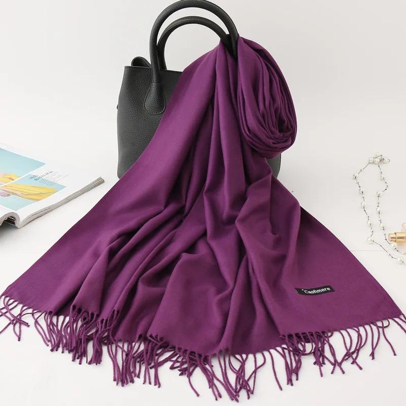 Autumn Winter Solid Imitation Cashmere Scarf for Men Women Tassel Intensification Warm Shawl Fashion Necklaces Wrap Long Scarves