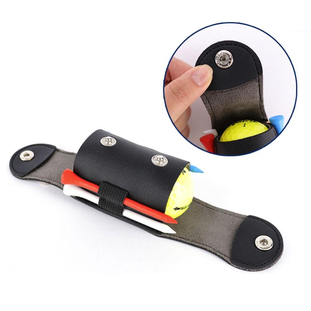 PU Leather Golf Ball Storage Pouch Small Waist Bag Portable Mini Ball Storage Bags  Golf Sports