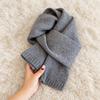 Solid Color Pure Wool Scarf Skin-Friendly Neck Warmer Wrap Wool Knitted Scarf  Autumn Winter