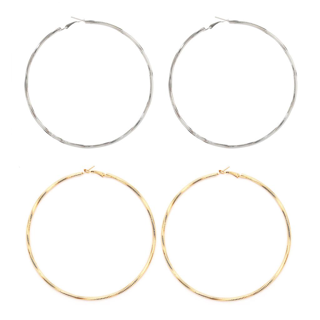 Personality Trend Versatile, Hollow Simple Large Circle Geometric Stud Earrings Rhombus Earrings