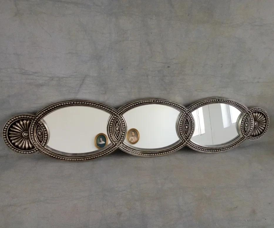 European style bathroom mirror entrance living room retro silver decorative wall hanging mirror