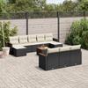 VidaXL Garden Lounge Set with Cushions 11 Pcs, Patio Sofas, Patio Furniture Set, Outdoor Furniture, Black 3226420