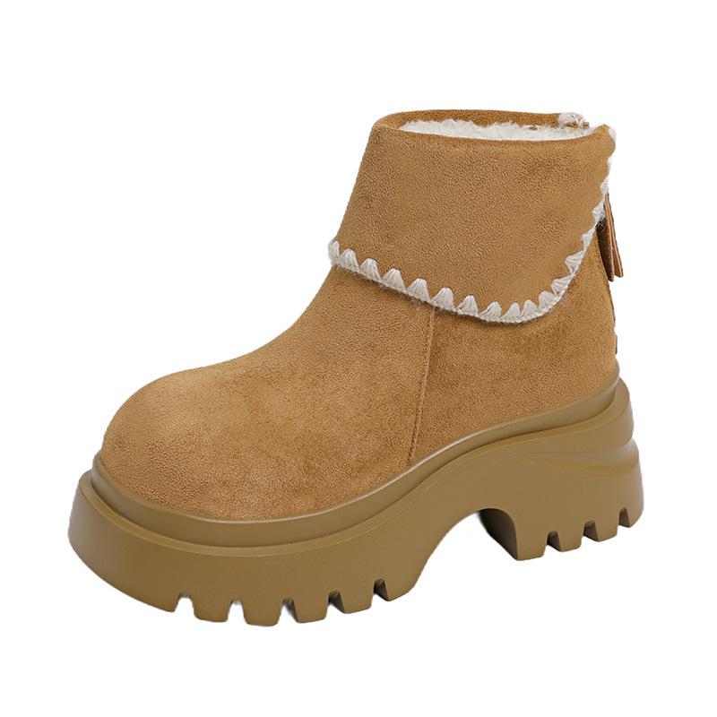 

Маленькие ботинки Мартина на толстой подошве-маффине женские осенние новые модные универсальные ботильоны 40 верблюд