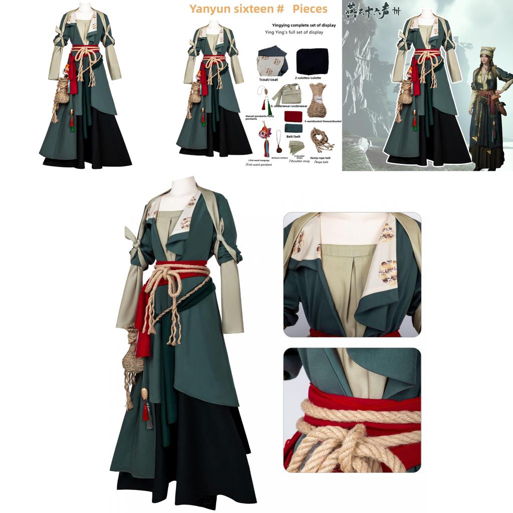 Retro Chinese Cosplay Outfit Anime Convention Attire Polyester Blend Artistic Role Play Costume
