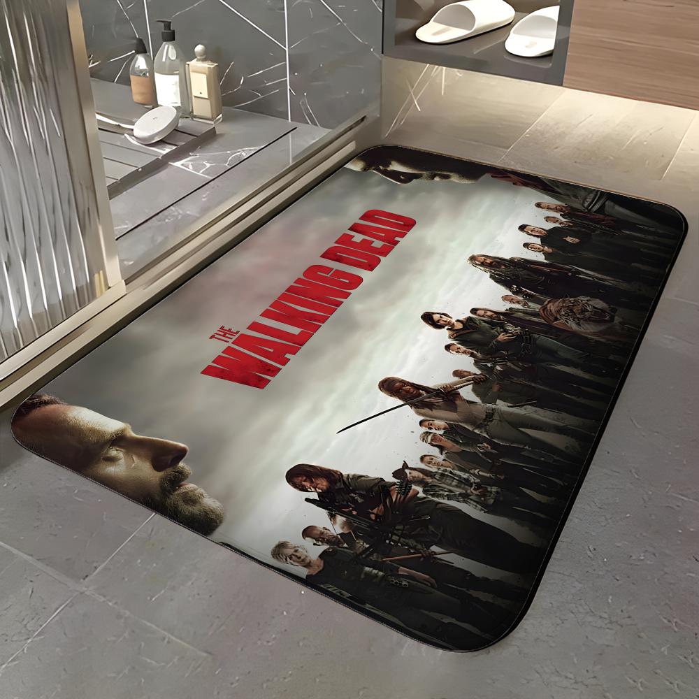show T-The Walking Dead Floor Mat Soft Flannel Entrance Door Mat Non Slip Absorbent Bathroom Bedroom Floor Rug