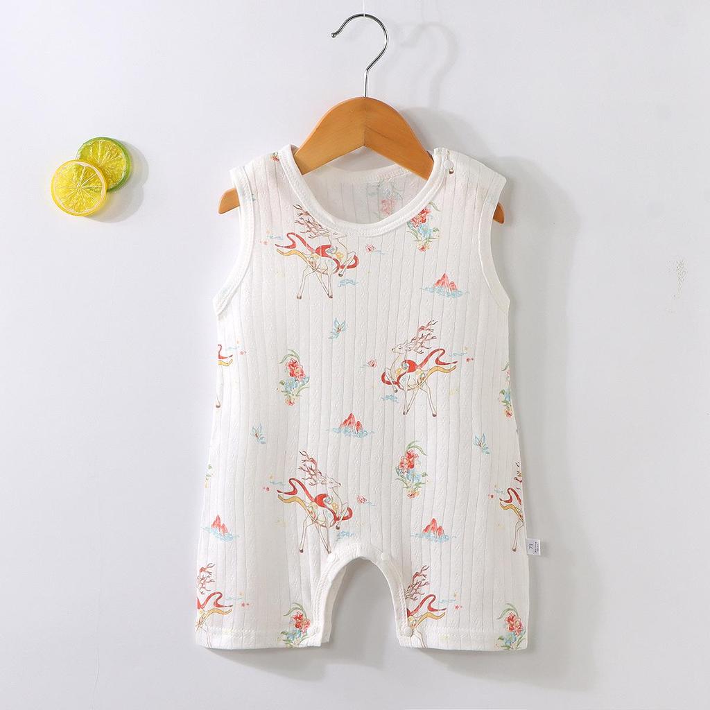 Zomer Romper Baby Koreaanse Stijl - Mouwloos Cartoon Katoenen Bodysuit