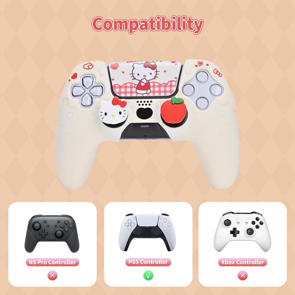 Husă moale din silicon Kuitmor pentru controler PS5, cu husă de protecție pentru controler PS5 și protecție pentru PlayStation 5, ușor de utilizat