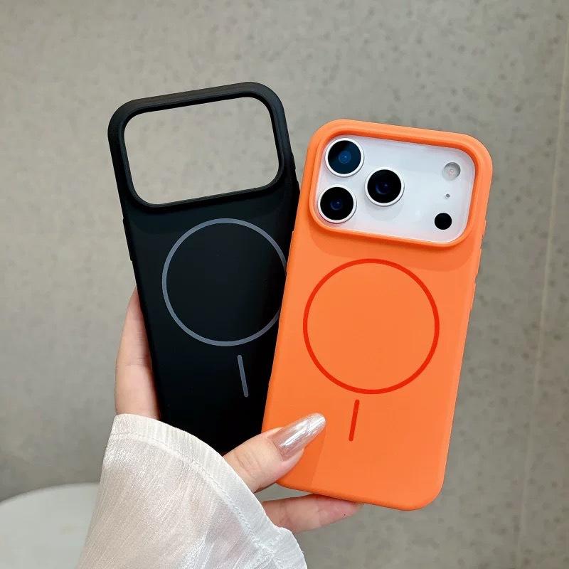 Soft Liquid Silicone Phone Case for Magsafe Mag Safe iPhone 17 Air 16 15 Plus 14 13 Pro Max Magnetic Shockproof Protective Phone Cover Accessories