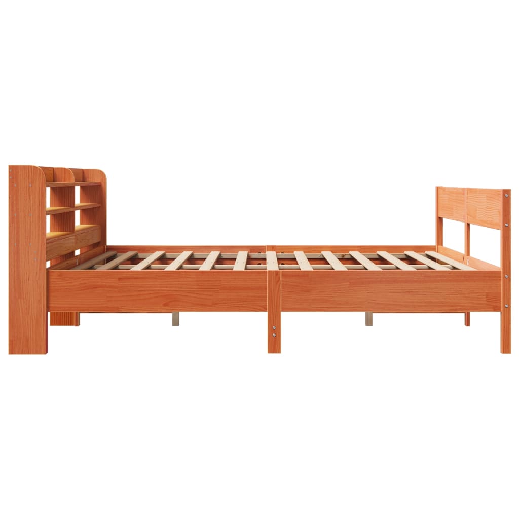Vidaxl Bed Without Mattress, Waxed Brown, 200X200 Cm, Pine Wood