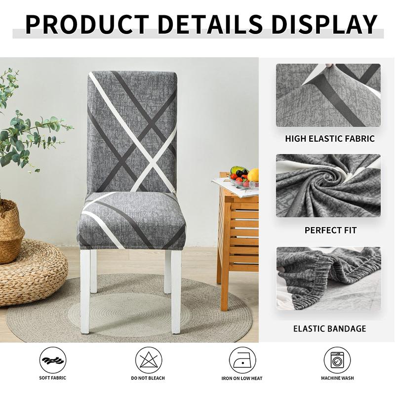 Dining Chair Slipcover,High Stretch Removable Washable Chair Seat Protector Cover for Home Party Hotel Wedding Ceremony 4/6pcs