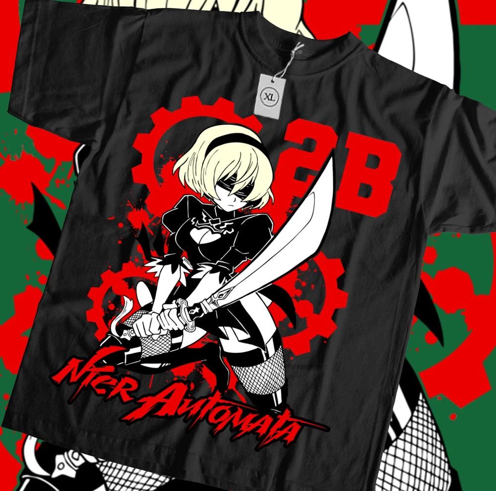 Nier Automata 2b Yorha New Unisex TShirt GirlCyber Punk Waifu Graphic S