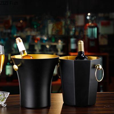 European Stainless Steel Ice Bucket Beer Red Wine Juice Drink Cooler Bar Family Party Champagne Ice Bucket Bar Wine Accessories