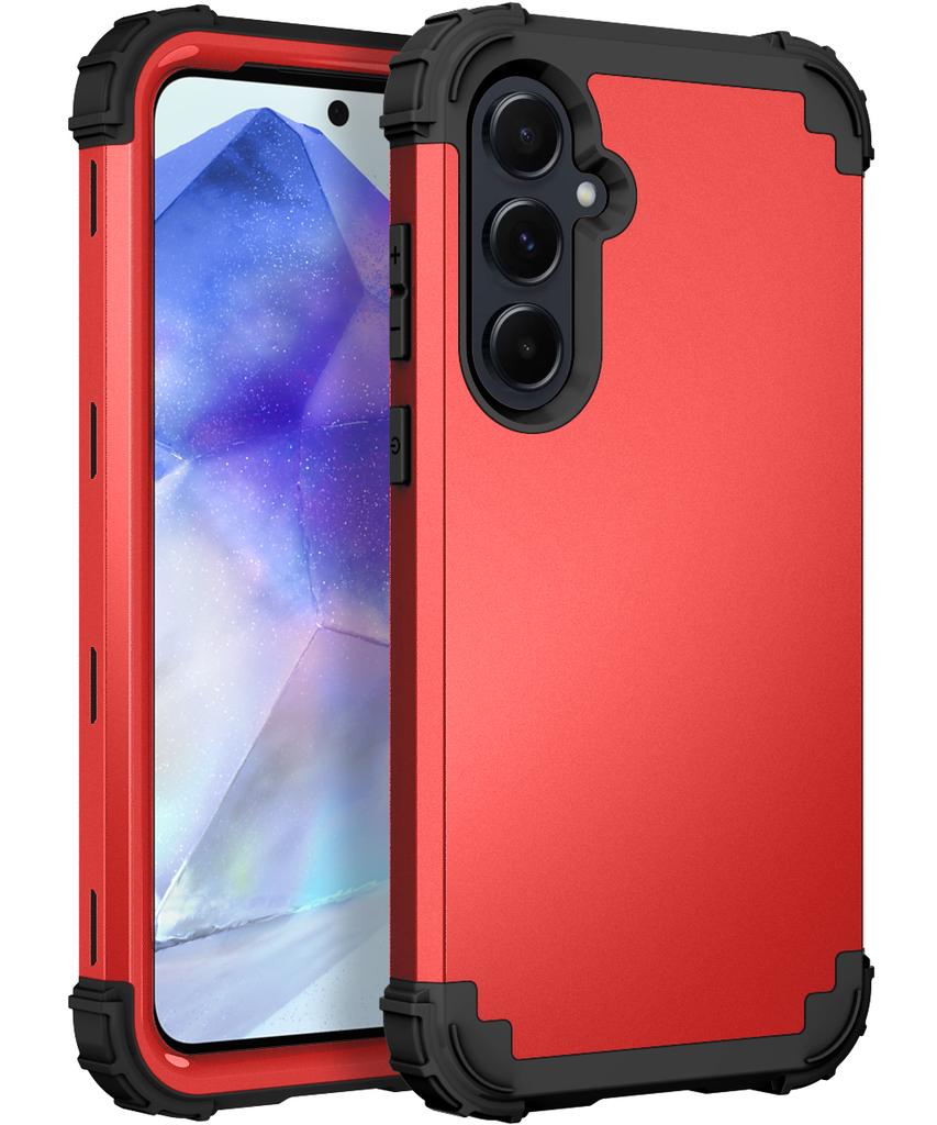 3 In 1 Heavy Rugged Armor Shockproof Case For Samsung Galaxy A13 A04S A14 A54 A15 A35 A55 5G Silicone Lining Plastic Phone Cover