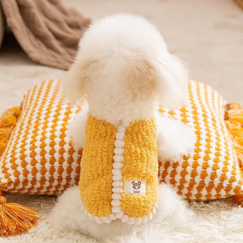 Winter Warm Soft Fleece Dog Coat Pet Vest Jacket for Small Dogs French Bulldog Chihuahua Yorkies Puppy Cat Solid Color Cold