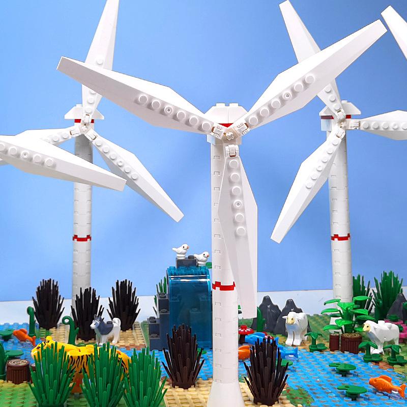 And Small Particle Mosaic Assembly Building Model Windmill Garden Scene Decoration Diy Building Block Toy