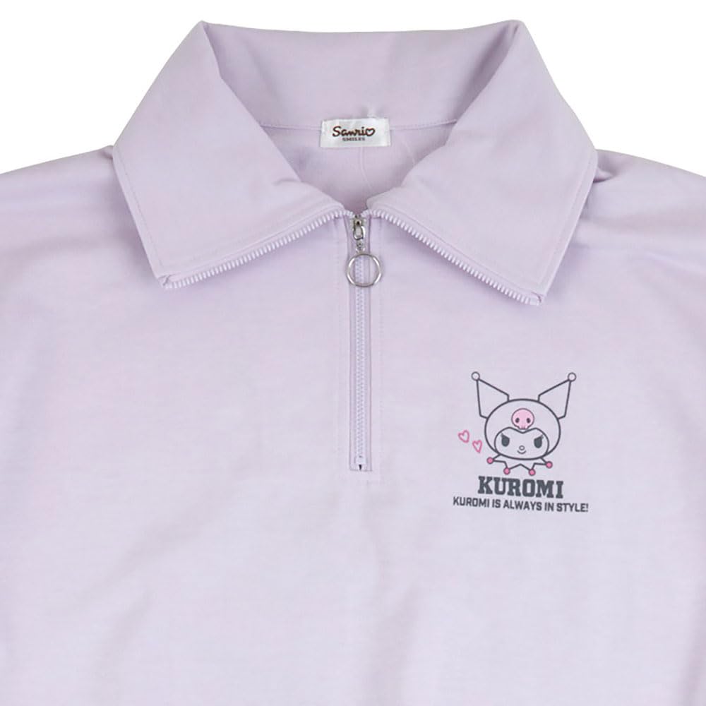 Sanrio Sanrio Half Zip Sweatshirt Sweatshirt Kuromi Kuromi Character 438014 SANRIO (SANRIO) Kuromi-chan