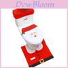 Christmas Themed Santa Claus Snowman Pattern Toilet Cover Three Piece Set For Holiday Bathroom Decor