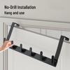 Punch-Free Aluminum 6-Hook Door & Wall Hanger