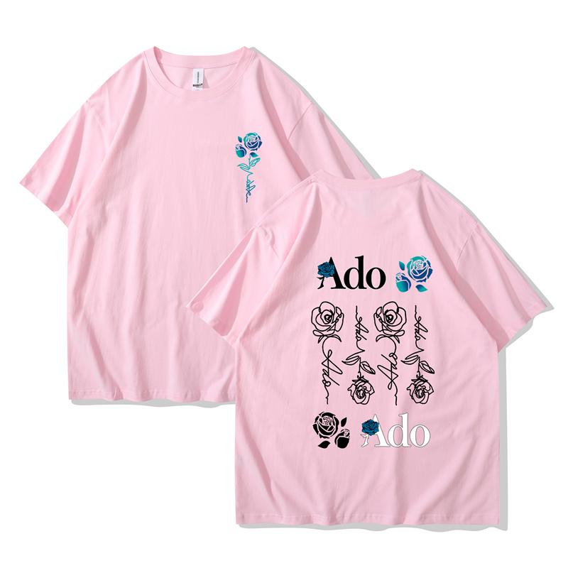 Ado Blue Rose T-Shirts Wish World Tour Merch Tee Damenmode Lässig Harajuku Kurzarm