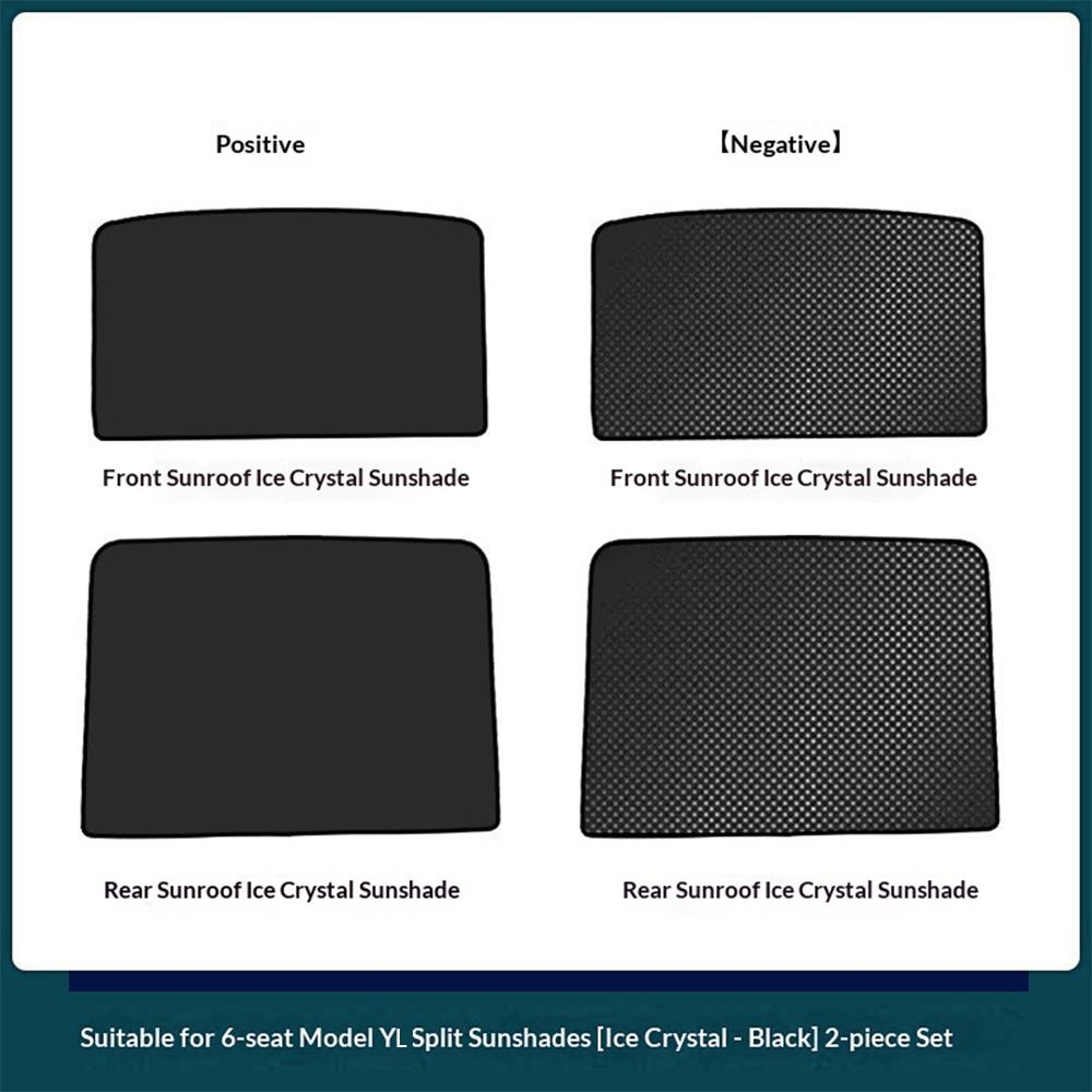 For Tesla Model YL 6-Seater Car Sunroof Sunshade Cover Ice Cloth Sun Protection Eat Insulation Roof Glass Sun Shade Accessories
