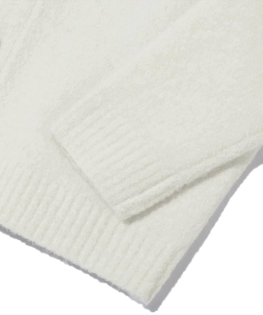 Trillion Wool Boucle Collar Cardigan Knit (Ivory)