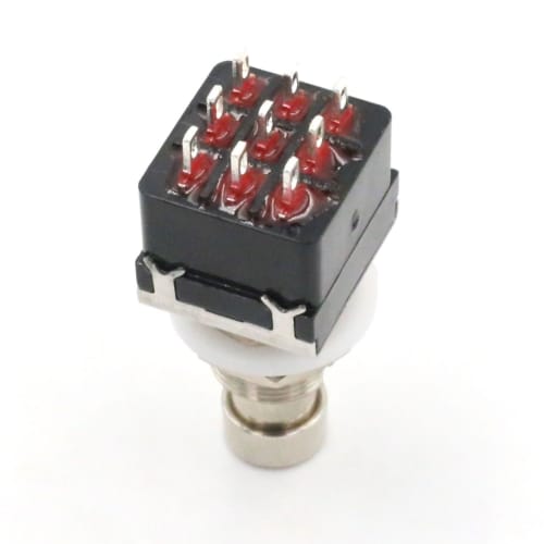 Set of 2 Switchcraft 3PDT Foot Switches, 3-Pole, 2-Contact, 9-Pin, Black, Push Switch