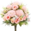 1/3PCS Artificial Flowers Wedding Home Room Decoration Bridal Bouquet Garden Fake Silk Roses Hydrangeas Vase Diy Gift Party Yard