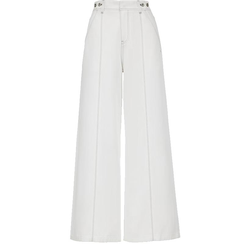 VEROMODA Women s High-Waist Wide-Leg White Denim Jeans L
