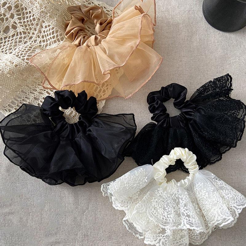 Korejský Tvar Sukně Čelenka Tlustého Střeva Nový Módní Design Krajková Gumička do Vlasů Vázanka Scrunchies Gumička Dívčí Vlasové Doplňky