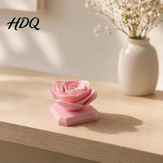 Small Space-saving Rose Decoration Flower Ornament Stable Base Non-Slip Compact 3D Printed
