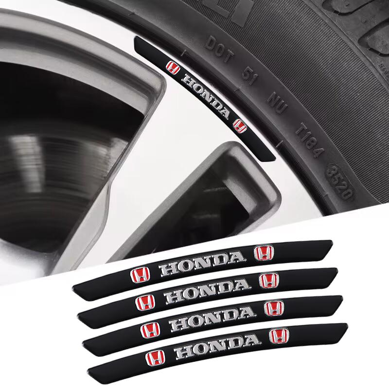 Car Accessories Decora Decal Wheel Hub Aluminum Alloy Stickers For Honda Civic Fit Jazz Accord Pilot CRV Odyssey Passport City