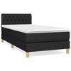3140811 vidaXL Lit à sommier tapissier et matelas Noir 80x200 cm Tissu