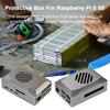 Mainboard Shadow Case with PWM Cooling Fan Protective Case Efficient Heat Dissipation Corrosion Resistant Shadow ABS Shell for Raspberry Pi5