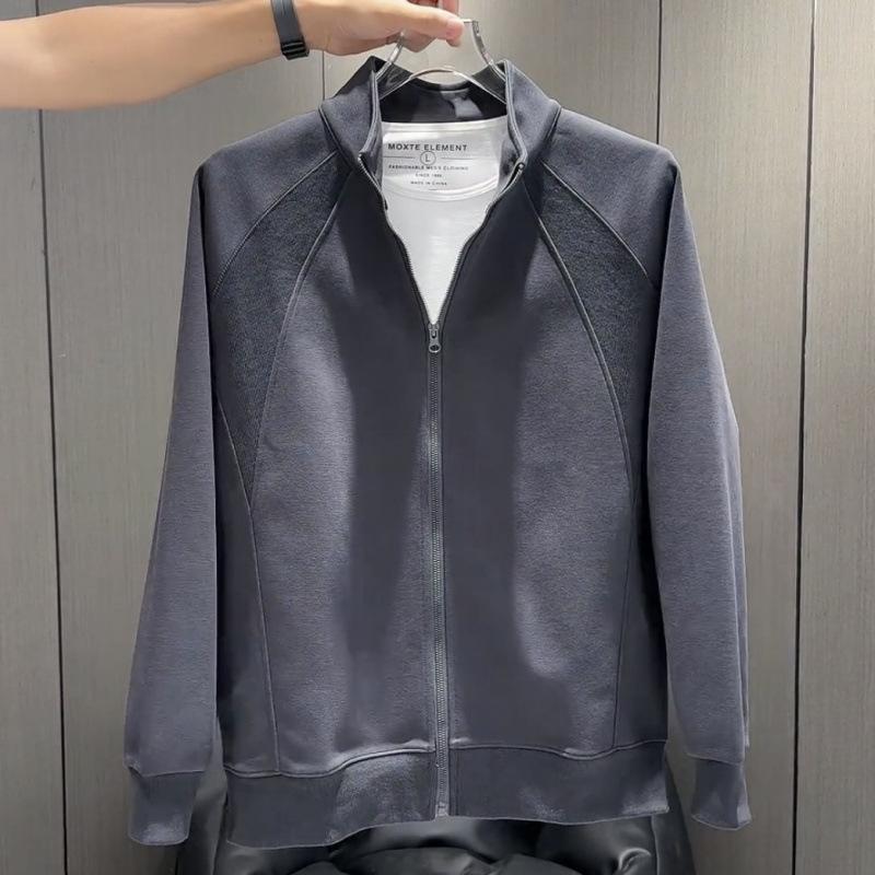 Herbst Reißverschluss Stehkragen Sweatshirt Jacke Herren Trendige Mode Lockere und Vielseitige Oberteile für Paare