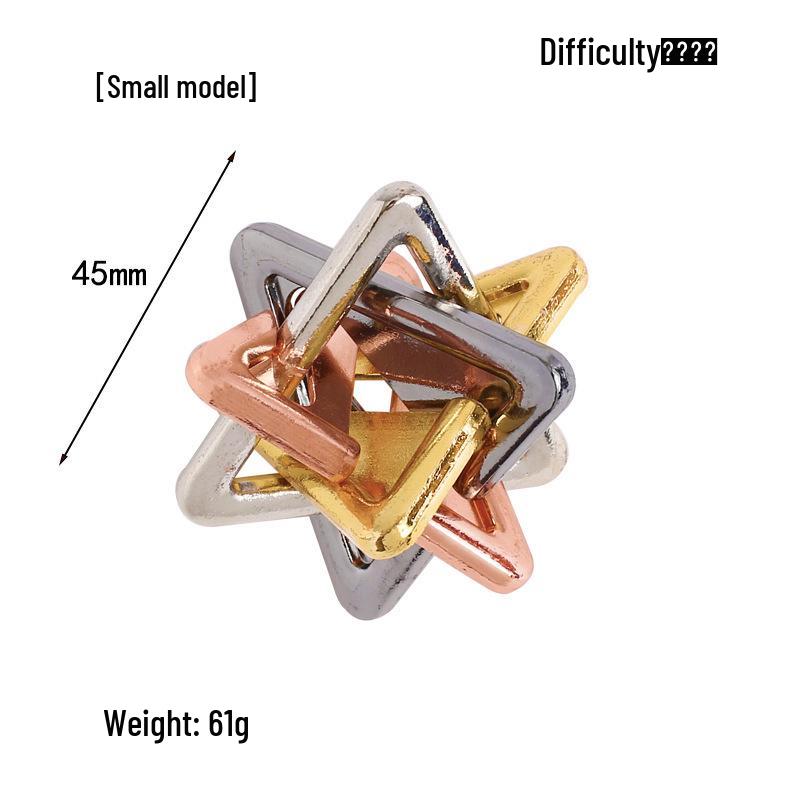 Intelligence Puzzle Zinc Alloy Disentanglement Rings - Unlock Nine Linked Rings Kongming Luban Lock Educational Toy